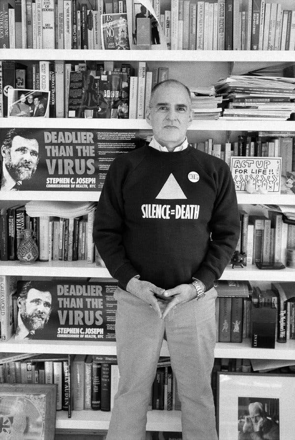 Mr. Kramer at home in 1989, a year after he learned he was H.I.V. positive.